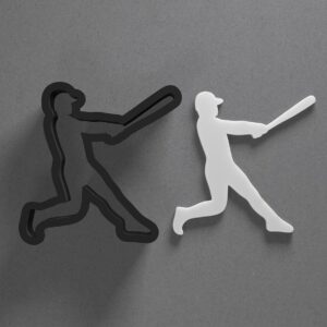 Baseball Player Shape Polymer Clay Cutter with Sharp Tapered Edge for Clean Cutting, Jewelry and Earring Tool for Mini Studs and Pendant Sets, Cookie Cutter for Sports Theme Crafting in