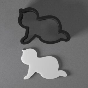 Crawling Baby Toddler Polymer Clay Cutter With Sharp Tapered Edge For Earrings Mini Studs Pendant Jewelry Making Tool Infant Silhouette Shape Clay Cookie Fondant Resin Craft Cutter