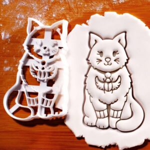 Bastet Cookie Cutter Egyptian Cat Goddess Baking Tool with Scarab Necklace for Cat Lovers Egypt History Theme Biscuits Egyptology Party Favors Mythology Snacks Cookie Kitchen Accessory