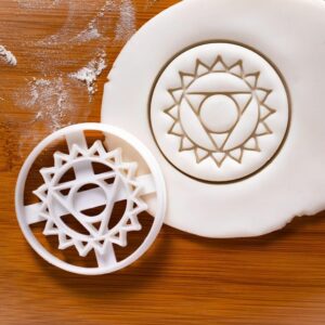 Cookie Yoga Chakras Vishuddha Design 1 Cookie Cutter Throat Chakra Biscuit Mold for Namaste Meditation Spiritual Asanas Bija Mantra Petals Tantra Symbol Tool for India
