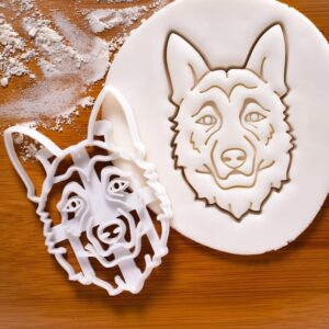 German Shepherd Face cookie cutter baking dog biscuits fondant biscuit cutters for pet lovers adoption events Veterinary clinics dog breed themed treats Berger Allemand Deutscher (ONLY FACE)