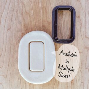 Rectangle Rounded Edge Cookie Cutter Cookie for Fondant, Clay, Dough, 2