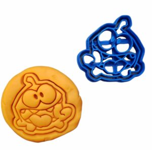 Om Nom Black Cookie Cutter for Baking Fondant Biscuits Clay Crafts Cake Decorating Cartoon Character Shape for Kids Parties Video Game Theme Activities School Projects and Creative Fun