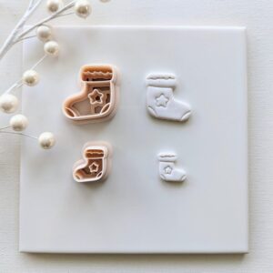 Christmas Stocking with Star Clay Earring Cutter for Holiday Earrings Polymer Clay Jewelry Cutter for Festive Crafts DIY Handmade Accessories Winter Gifts and Seasonal Art Projects