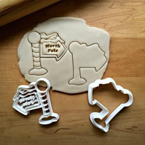 Set of 2 North Pole Cookie Cookie Cutters for Christmas, Holiday Baking, and Winter-Themed Desserts, Made in India, Suitable Size for Customizable Fun Creations