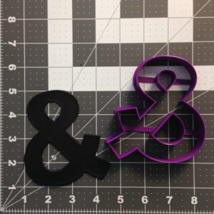 Black Cookie Ampersand Cookie Cutter for Baking Symbol Shaped Cookies, Fondant Cake Decoration, Biscuit Dough Cutting, and Crafting Clay or Soap for Weddings, Events, and DIY Projects