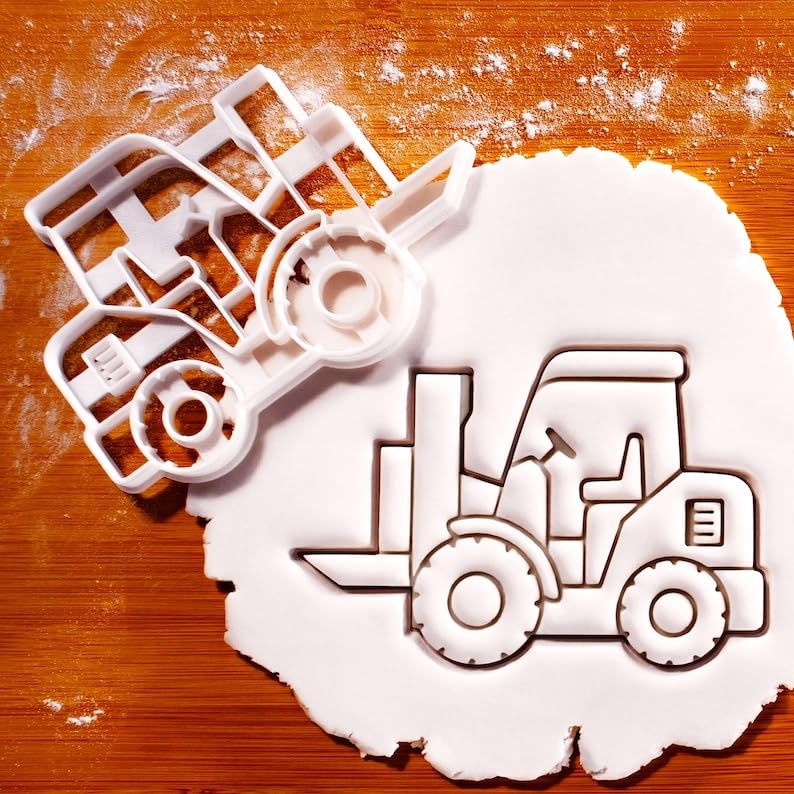 Forklift Cookie Cutter Industrial Truck Biscuit Mold for Warehouse Events Logistics Themes Construction Parties Employee Gifts Company Celebrations Heavy Machinery Baking Tool
