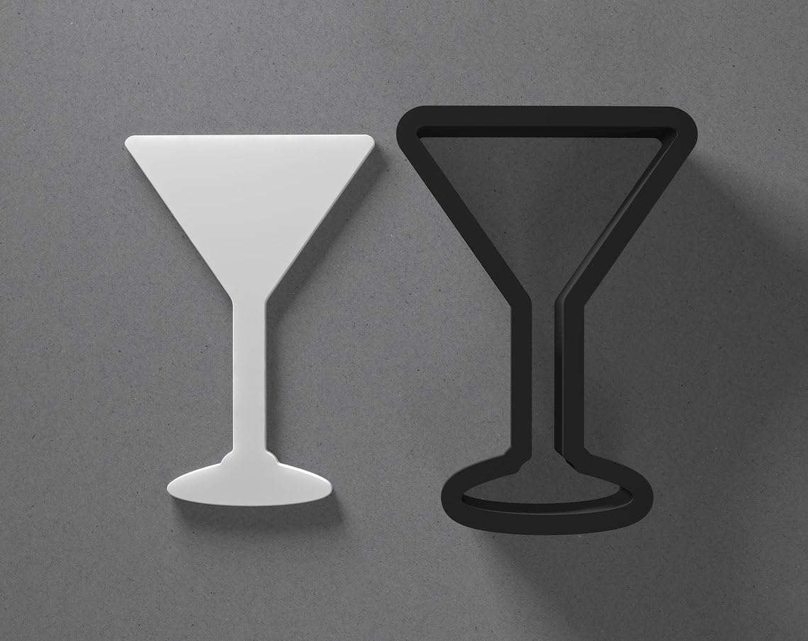 Martini Cocktail Glass Shaped Polymer Clay Cutter with Sharp Tapered Edge for Clean Cutting, Jewelry and Earring Tool for Mini Studs and Pendant Sets, Multipurpose Cookie Cutter