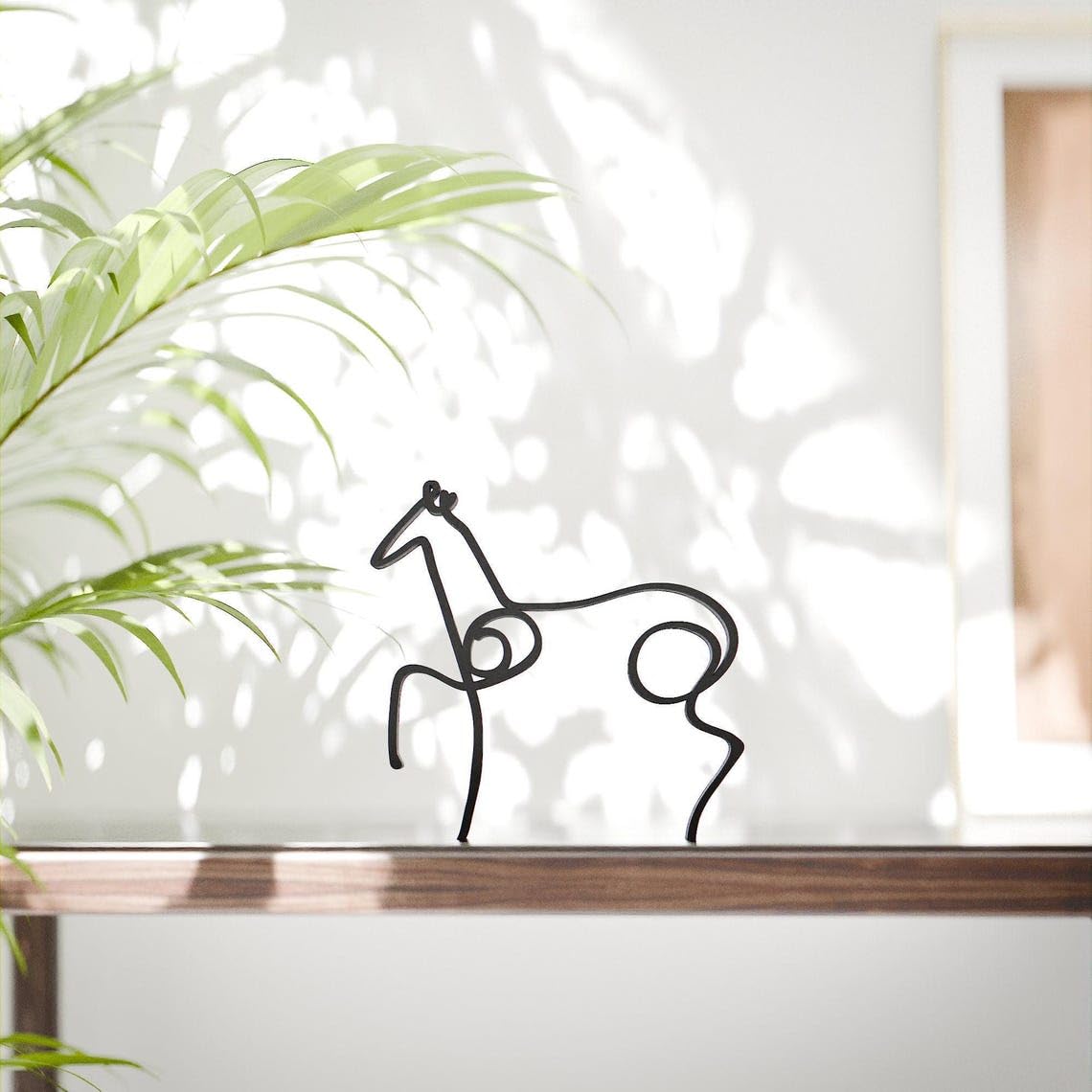 Picasso Horse Personalized Line Art Figure Plastic Decorative Abstract Sculpture with Custom Name for Home Office Desk Shelf Table Display Minimal Art Decor India - Image 2