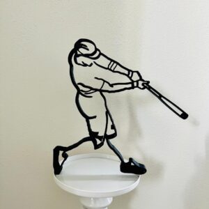 Home Run Baseball Player Figurine - Sports Inspired Minimalist Decor for Home and Office