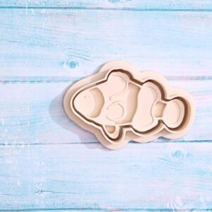 Clownfish cookie cutter set for making shortbread cookies fondant biscuits sugar paste cake decorations perfect for ocean themed baking kids birthday parties under the sea crafts
