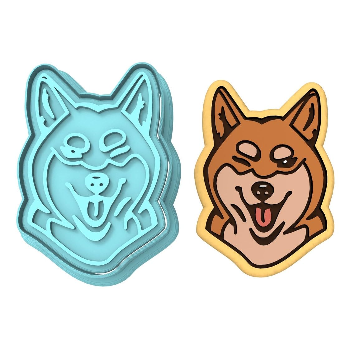 Shiba Inu Cookie Cutter Black cookie Stamp and Stencil Set for Dog and Pet Lover Cookies, Adorable Shiba Inu Puppy Fondant Cutter, Sugar Cookie Mold, Dessert Decorating Supplies India - Image 3