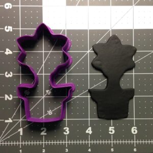 Black Potted Flower 101 Cookie Cutter for Spring, Garden, and Floral-Themed Baking, Fondant, Biscuit, Pastry, and Sandwich Shaping � Perfect for Weddings, Birthdays, and Seasonal