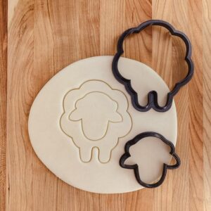 Sheep Cookie Cutter Set India Cookie Mold with 2 Pieces Including Body and Head for Baking Detailed Sheep-Shaped Cookies Fondant Clay Decorations Perfect for Farm and Animal-Themed