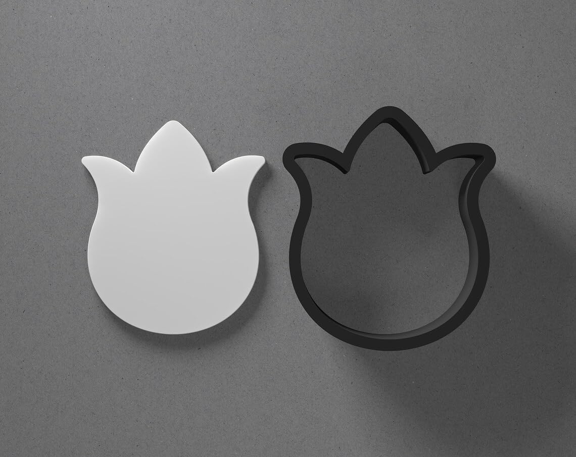 Tulip Flower Shape Cookie Polymer Clay Cutter with Sharp Tapered Edge for Jewelry Making, Mini Stud Earrings, Pendant Sets, Earring Craft Tool, Cookie Cutter for Clay and Dough