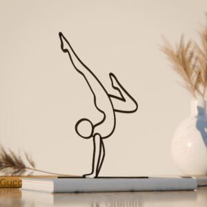 Gymnast Line Art Figurine | Contemporary Gymnastics Design for Home Decor | Minimalist Sculpture for Shelf and Table | Artistic Gymnast Accent for Living Room
