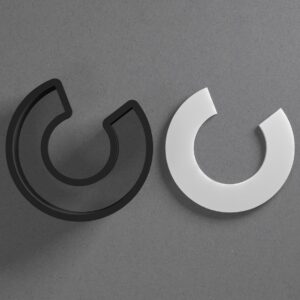 Incomplete Circle Hoop Shaped Polymer Clay Cutter with Sharp Tapered Edge for Clean Cutting, Jewelry and Earring Tool for Mini Studs and Pendant Sets, Cookie Cutter for Crafting