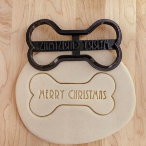 Merry Christmas Dog Bone Cookie Cutter India Cookie for Personalized Doggie Treats, Holiday Baking, Pet-Friendly Biscuits, Festive Dog Snacks, Fondant, and Clay Crafts