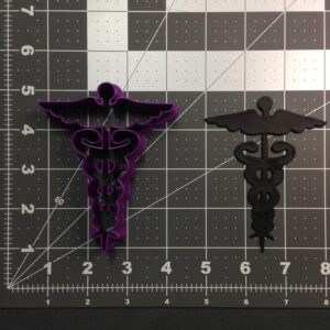 Caduceus Cookie Cutter Black Cookie India Baking Tool for Making Medical, Health, and Doctor-Themed Cookies, Fondant, Chocolate, Cake Decorations, DIY Crafts, Party Treats,