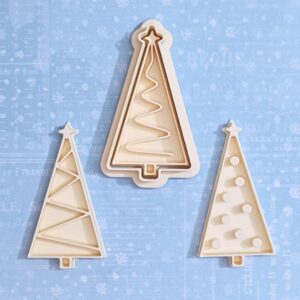Christmas trees cookie cutter set for festive holiday cookies fondant pastries baking perfect for Christmas treats kids crafts school activities cake decorating gift making and seasonal