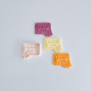 Black Good Job Certificate Cookie Cutter Achievement Cookie Stamp Congrats Baking Tool COOKIE Graduation Celebration Fondant Mold for Cookies Cake Decorating School Party Home Use Indi