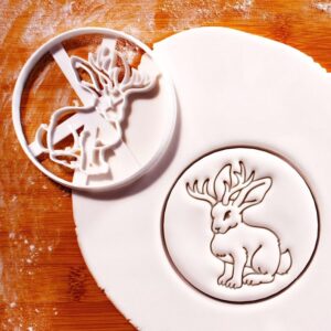 Cookie Jackalope Cookie Cutter for Fantasy Baking Mythical Creature Lovers Whimsical Party Supplies Animal Shape Biscuit Mold MagicalTheme Birthday and Event Treats