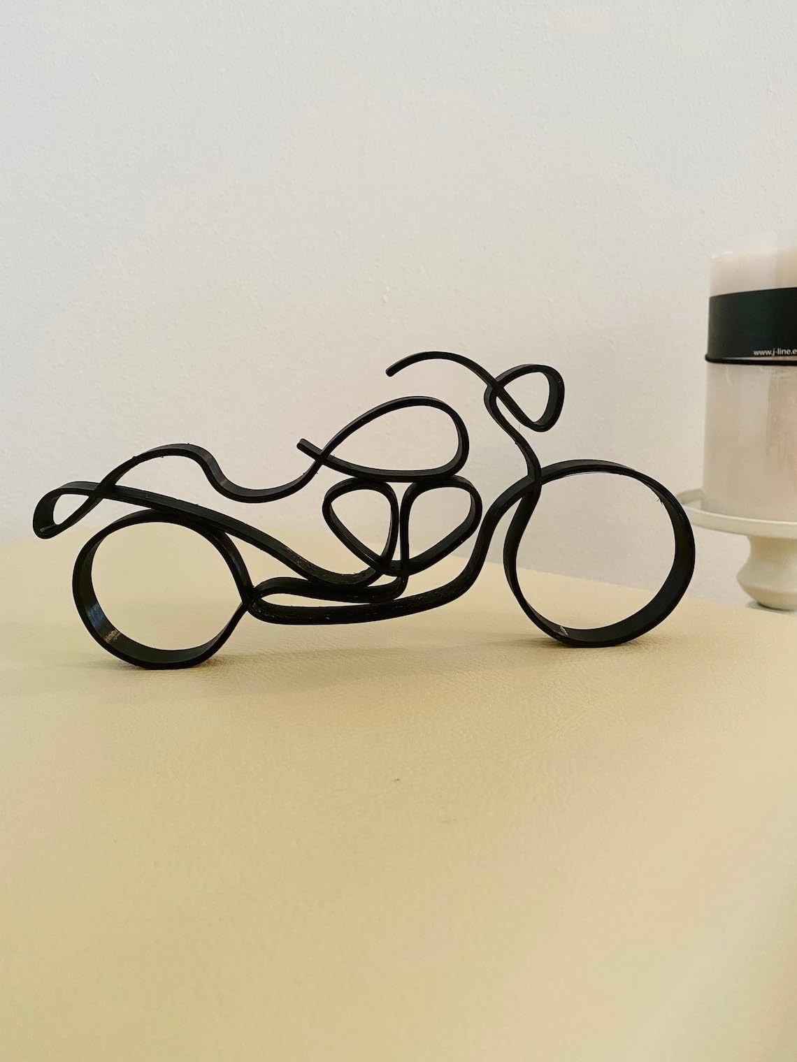Minimalist Motorcycle Statue Sculpture: Tabletop Figure, Chopper Bike Home Decor, Ideal Statue Gift for Housewarming and Shelf Display - Image 4