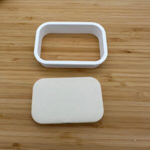 Rounded Corner Rectangle Shape Polymer Clay Cutter Cookie Fondant Biscuit Cutter Sharp Tapered Edge Tool for Earrings Jewelry Making Label Tag Cupcake Decoration Baking Craft Projects