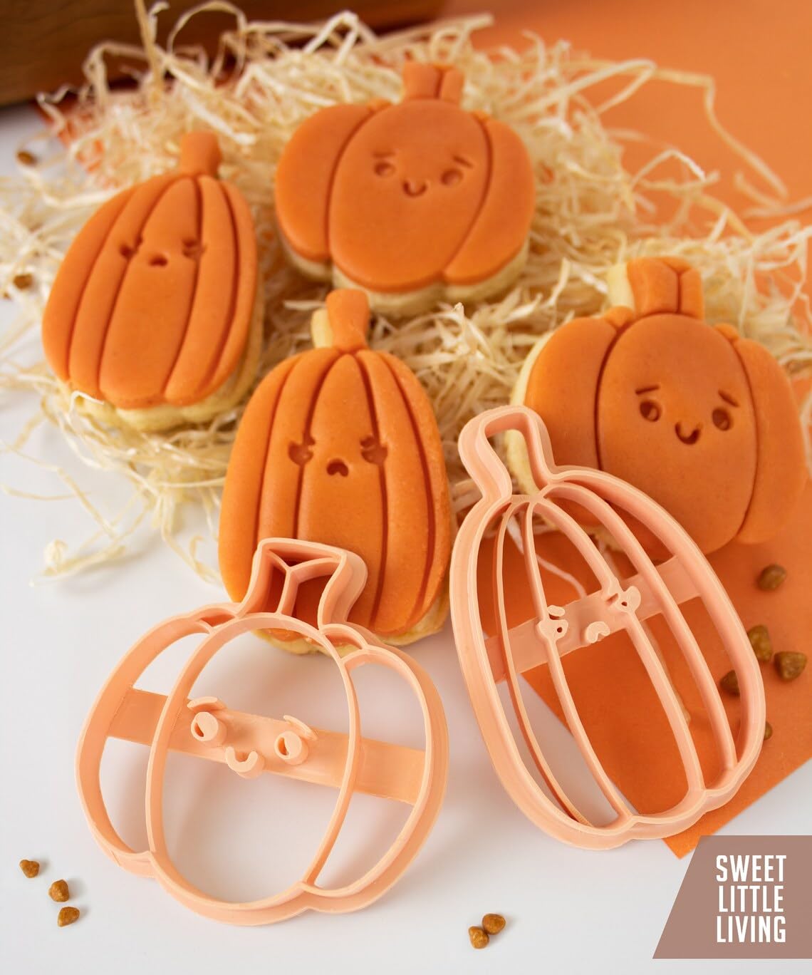 Pumpkin Face Shape Polymer Clay Cutter Design 2 Cookie Fondant Biscuit Cutter Sharp Tapered Edge Tool for Earrings Jewelry Making Halloween Autumn Theme Cupcake Decoration Baking Craft - Image 3