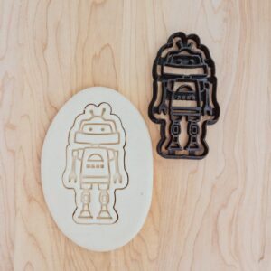 Robot Cookie Fondant Clay Cutter and Stamp for Baking Decorating Craft Projects Dough Modeling Kids Party Themes STEM Robotics Educational Treat Shaping Tool India Cookie