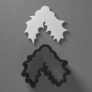 Holly Leaf Shape Cookie Polymer Clay Cutter With Sharp Tapered Edge Earring Making Tool For DIY Jewelry Pendant Studs Christmas Holiday Cookie Cutter For Clay Art Craft Decoration