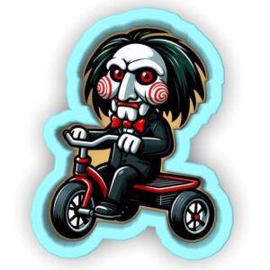 Black Tricycle Clown Killer Cookie Cutter Plastic Fondant Clay Cutter and Stamp for Baking, Halloween DIY Crafts, Party Treats, Cake Decoration, and Creative Horror-Themed Projects