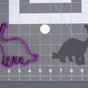 Brontosaurus Dinosaur 266-H707 Cookie Cutter Silhouette Black Cookie Prehistoric Animal Cookie Mold for Kids Birthday Party Treats Dinosaur Theme Fondant Clay Crafts and Baking