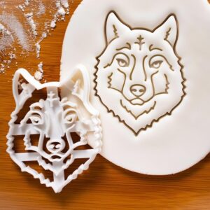 Wolf Face Cookie Cookie Cutter for Animal-Themed Baking, Perfect Arctic Wolf Fans, Forest Party Treats, Wildlife Conservation Events, Werewolf Themes, Outdoor Adventure Cookies, (ONLY FACE)