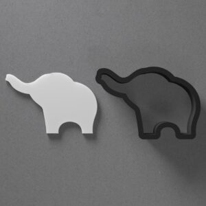 Elephant Shape Polymer Clay Cutter with Sharp Tapered Edge for Clean Cutting, Jewelry and Earring Tool for Mini Studs and Pendant Sets, Cookie Cutter for Wildlife Crafting and Baking