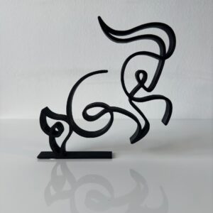 Capricorn Zodiac Sign One Line Sculpture - Sleek Minimalist Art for Home & Office Decor - Unique Gift Idea - Self-Sitting Shelf Ornament