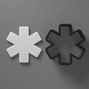 Star of Life Shape Polymer Clay Cutter with Sharp Tapered Edge for Clean Cutting, Jewelry and Earring Tool for Mini Studs and Pendant Sets, Cookie Cutter for Medical Theme Crafts