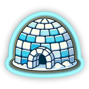 Black Igloo Cookie Cutter Stamp Stencil Baking Tool for Fun Winter and Arctic Theme Cookies Birthday Party Kids School Events Fondant Pastry Biscuits Desserts Creative Baking