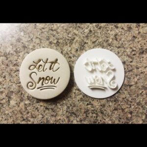 Let It Snow Black Cookie Embosser Stamp for Cupcakes and Cookies Festive Winter Baking Tool Perfect for Holiday Celebrations Seasonal Dessert Decorations