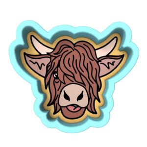 Black Highland Cow Cookie Cutter Plastic Fondant Clay Cutter and Stamp for Baking, DIY Crafts, Farm-Themed Party Treats, Cake Decoration, and Creative Highland Cow Projects