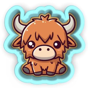 BBlack Highland Cow Cute Cookie Cutter Plastic Clay and Fondant Mold for Polymer Clay, Highland Cow Shape Perfect for Baking, DIY Crafts, Party Treats, and Creative Decorative Projects