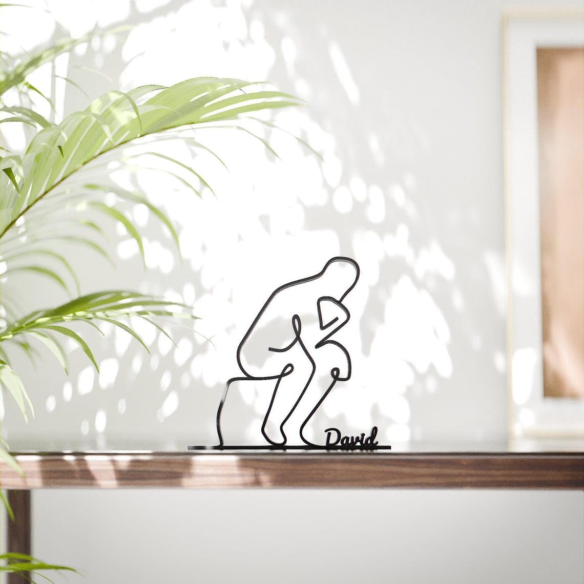 The Thinker Minimal Line Art Figure Plastic Philosophy Inspired Decor Gift for Desk Shelf Home Office Modern Interior Art Display for Everyday Reflection India - Image 2