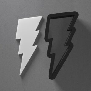 Lightning Bolt Shape Polymer Clay Cutter with Sharp Tapered Edge for Clean Cutting, Jewelry and Earring Tool for Mini Studs and Pendant Sets, Cookie Cutter for Bold Craft and Baking