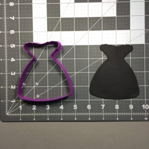 Black Dress Cookie Cutter Cookie Gown Shape for Baking Cookies Cake Decorating Bridal Shower Party Favors Fashion Theme Events Crafts DIY Projects Kitchen Use Teacher Educational