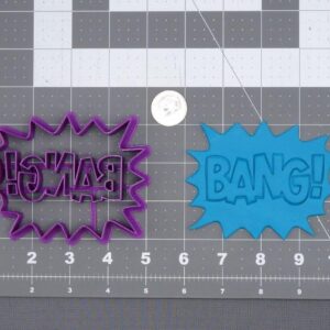 BANG Action Word Bubble 266-I692 Cookie Cutter Black Cookie Comic Book Sound Effect Cookie Stamp for Superhero Theme Parties Baking Crafts Decorations Cartoon Smash Boom Pop Art