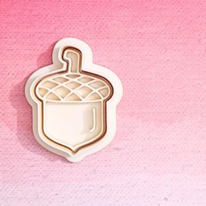 Acorn Cookie Cutter Set for Autumn Fall Theme Baking Biscuit Pastry Fondant Sugar Paste Cutters for Thanksgiving Homemade Cookies Cake DecorationParty Treats and Seasonal