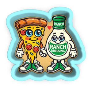 Black Pizza and Ranch Dressing Cookie Cutter Stamp Stencil Baking Tool for Fun Food Theme Cookies Birthday Party Kids School Events Fondant Pastry Biscuits Desserts Creative Baking