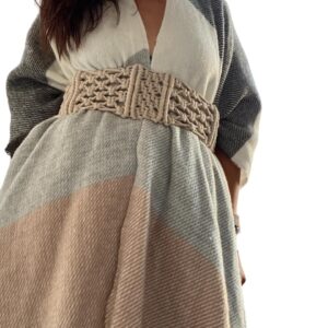 Discover the Boho Macrame Braided Belt: A Versatile Corset and Waistband with Range of Sizes and Colors, Complete with a Stylish Belly Chain Strap
