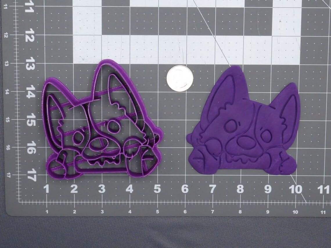Black Dog Corgi with Bone 266-D878 Cookie Cutter Cookie Cute Pet Cookie Baking Tool for Dog Lover Gifts Treats Puppy Party Decorations Cupcakes Fondant Crafts Accessories Made in India