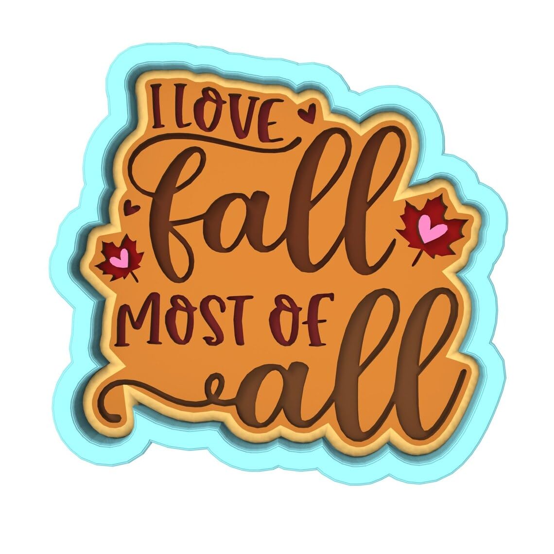 I Love Fall Most of All Black Cookie Cutter Stamp Stencil Cookie Autumn Baking Tool Thanksgiving Cookies Fall Harvest Party Treats Pumpkin Leaves Seasonal Desserts Fondant Cake Decorat - Image 2